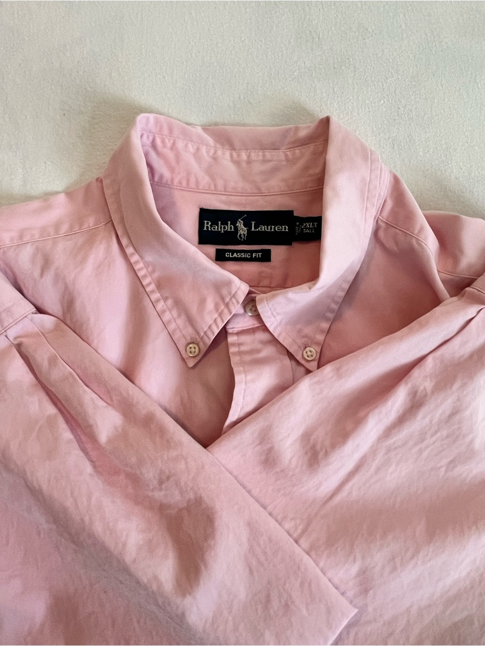 Ralph Lauren Pink Button-Down Classic Fit Men's Shirt Size 2XLT Long Sleeve EUC